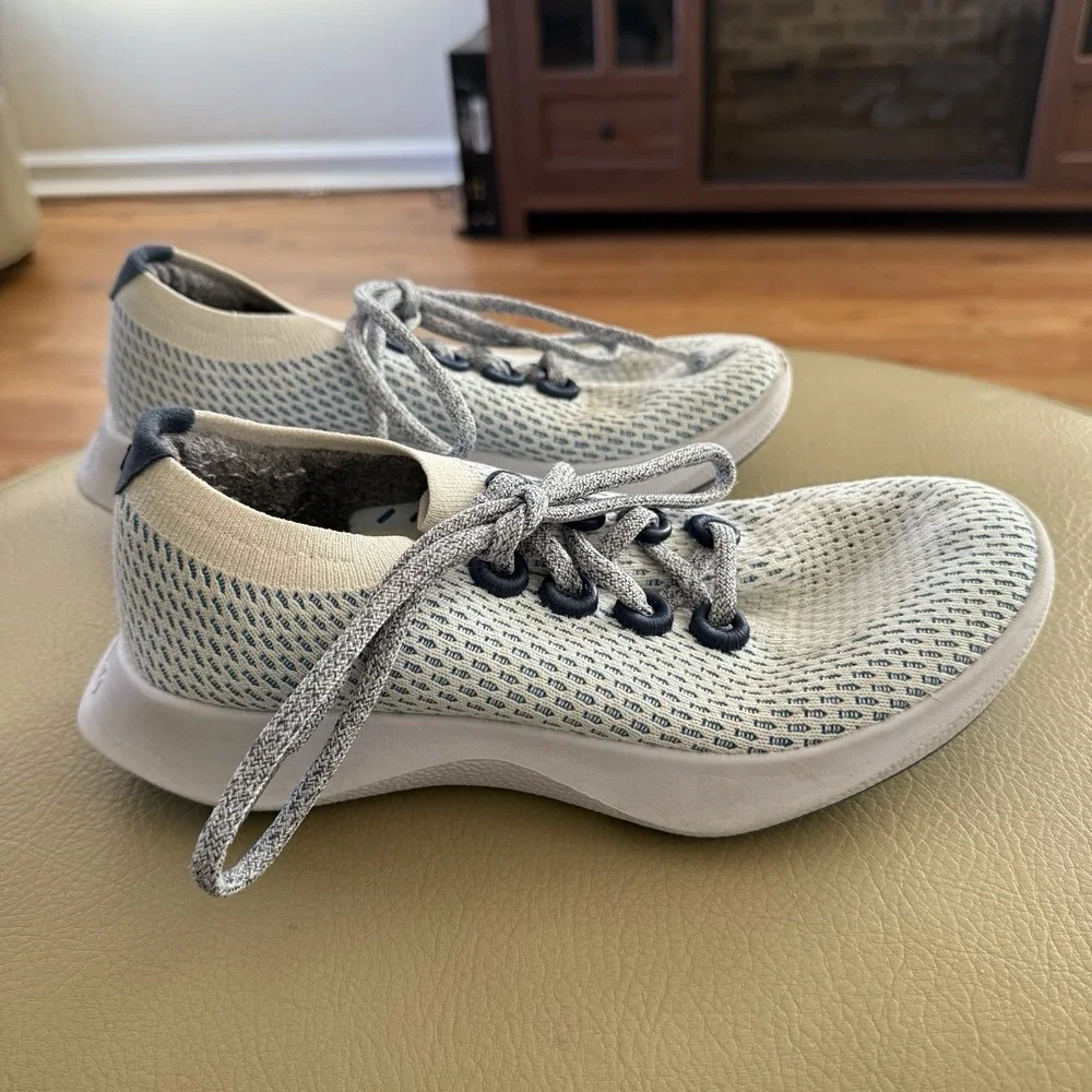 Allbirds Tree Dasher 2 Women's Size US 7 Blizzard Blue White Running‎ Sneakers